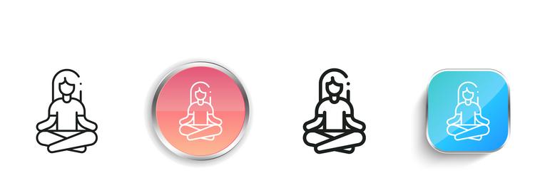 meditation icon thin linear regular and button vector image