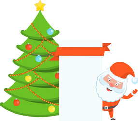 red flat christmas character santa claus vector