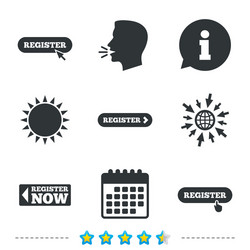 Register with hand pointer icon mouse cursor vector