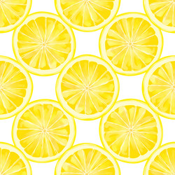 Seamless pattern with lemon slices vector