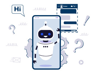 Chatbot ai robot assistant for user correspondence vector