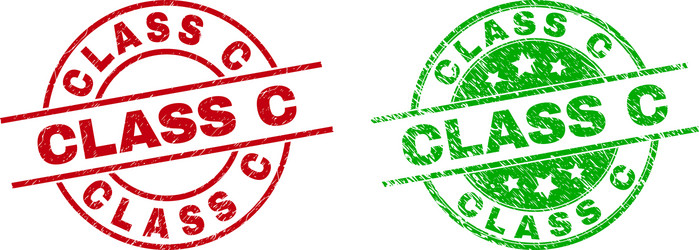 class c round stamp seals using unclean texture vector image