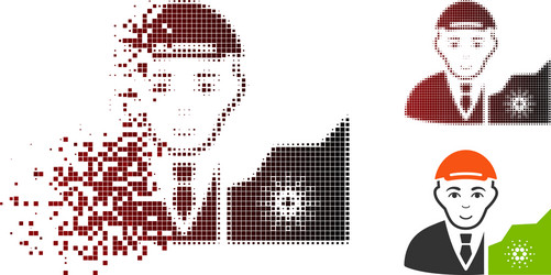disappearing dot halftone cardano trader icon vector image