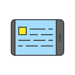 e-book application or web page on tablet device vector image