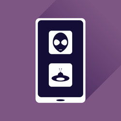 Flat web icon with long shadow mobile viruses vector