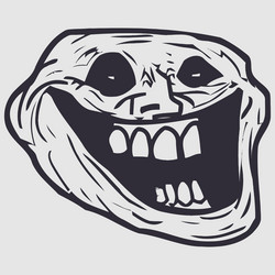 Coolface trollface meme high quality Royalty Free Vector