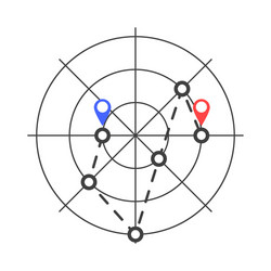 radar icon with the initial and end point vector image