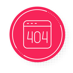 White line page with a 404 error icon isolated vector