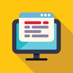 desktop computer displaying website homepage vector image
