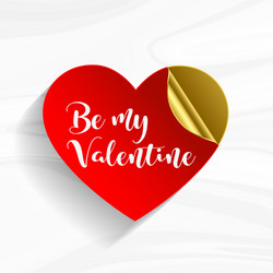 red heart peel off sticker for valentine vector