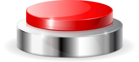 red push button with metal frame vector