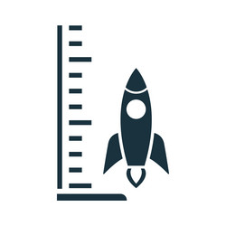 rocket launching and passing a height measurement vector image