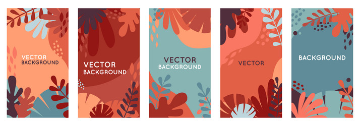 set of abstract backgrounds with copy space vector image