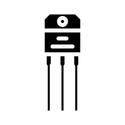 transistor electronic component glyph icon vector