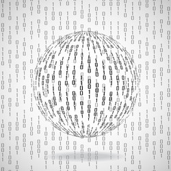 ball of binary code abstract technology vector
