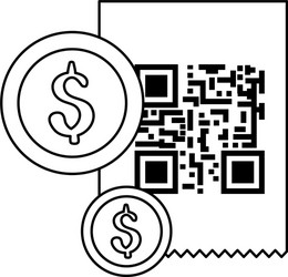 classic qr code with coins isolated icon vector image
