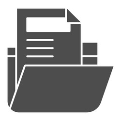 folder with file solid icon archive vector image