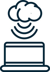 laptop cloud computing connection internet vector image