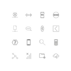 network and database linear thin icons set vector image