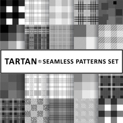 tartan seamless pattern background set vector