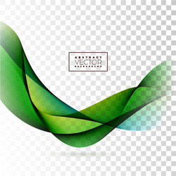 Abstract green wave on transparent background Vector Image
