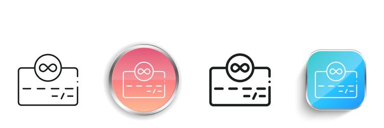 credit card icon thin linear regular and button vector image