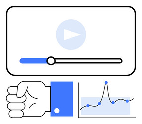 digital media insights video playback and data vector image
