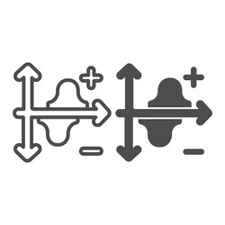 dual graph with a rise curve plus and minus line vector image