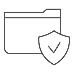 folder with check mark thin line icon checked vector image