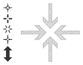 polygonal net reduce arrows icon with simple vector image