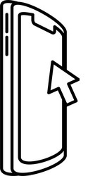 Smartphone device with arrow cursor vector