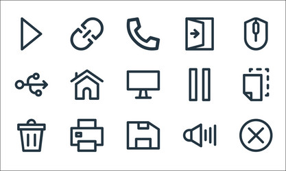user interface line icons linear set quality vector image