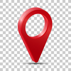 3D Red Map Pointer Marker Icon vector image