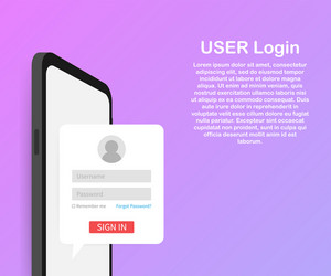 clean mobile ui design concept login application vector image