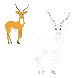 connect the dots game gazelle vector