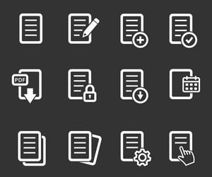 Document icons set vector