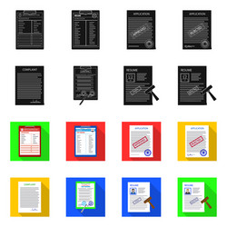 isolated object of form and document symbol set vector image