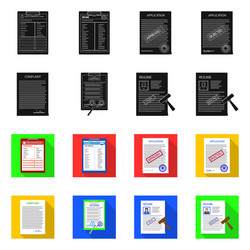 Isolated object of form and document symbol set vector