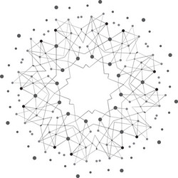 shape molecular structure with lines and dots vector image