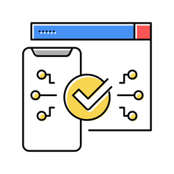 two step authentication color icon vector image