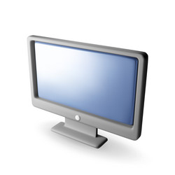 3d black pc monitor with empty screen isolated vector image