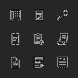 Files document clipboard write eps icons set vector