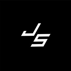 js logo monogram with up to down style modern vector image