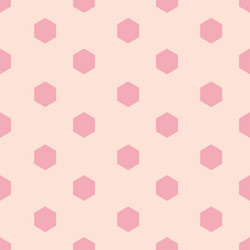 Pink hexagon shape repeating seamless pattern vector