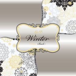 Winter design with silver white snowflakes vector