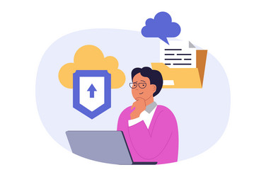 cloud computing concept in modern flat design vector image