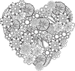 Floral Heart Pattern Vector Image