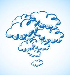 hand drawing sky with clouds Vector Image