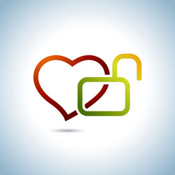 Heart and Key Icon vector image