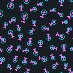 line tree icon isolated seamless pattern on black vector image